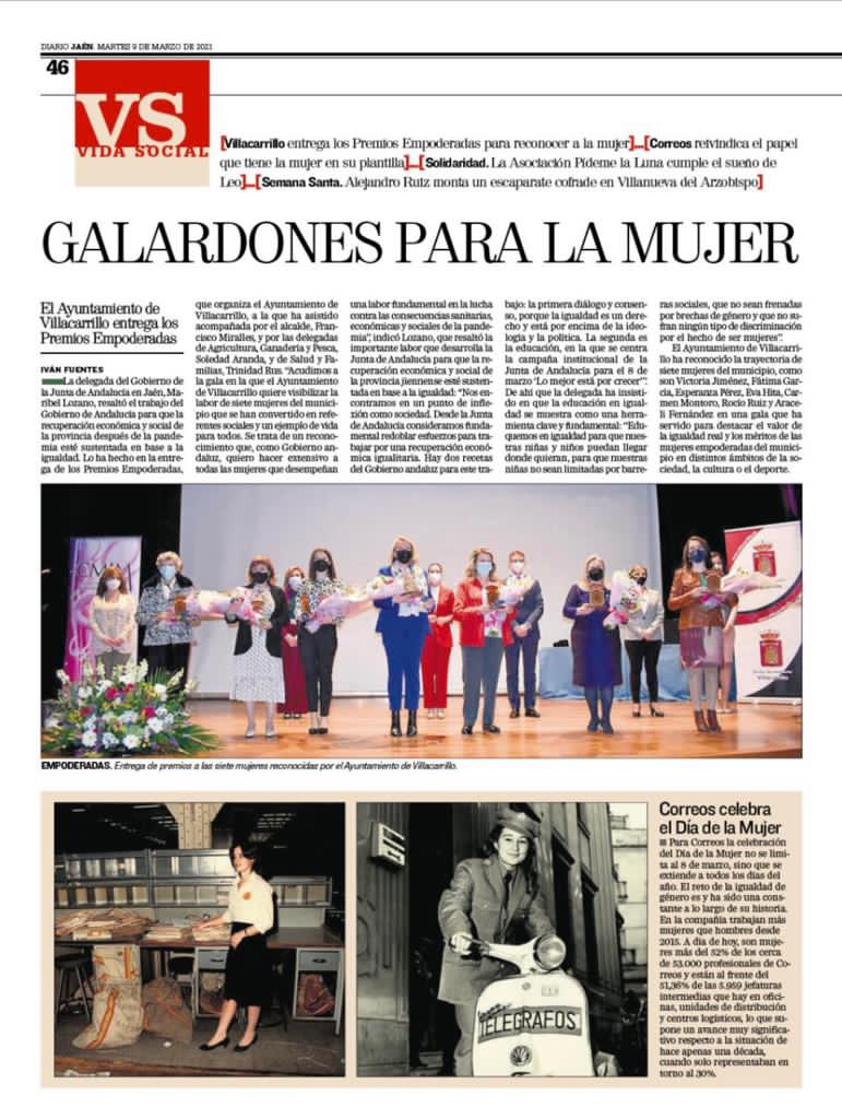 Recortes de prensa: Gala Villacarrillo Empoderadas