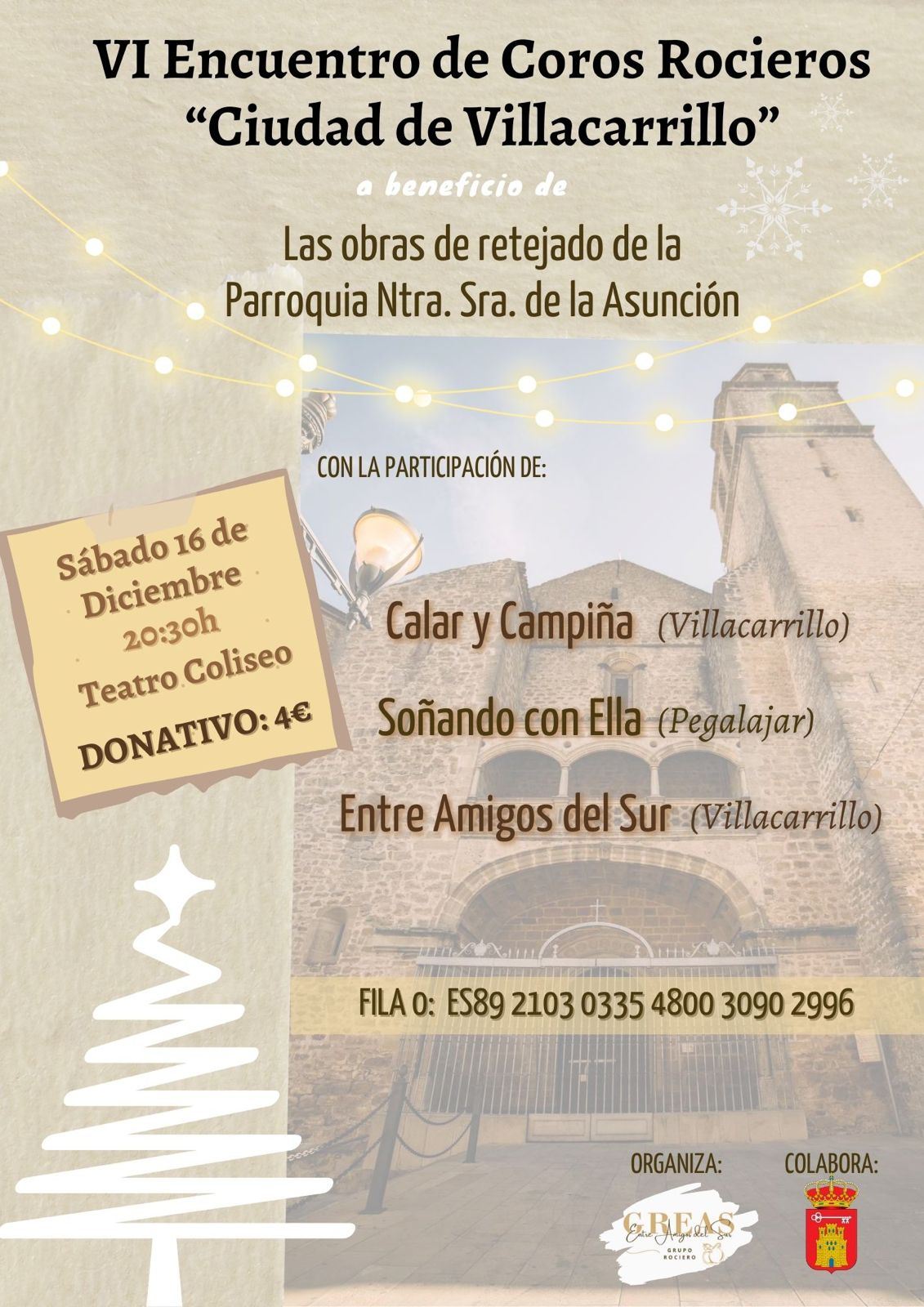 Y con la Navidad llega el tradicional encuentro de Coros Rocieros «Ciudad de Villacarrillo»