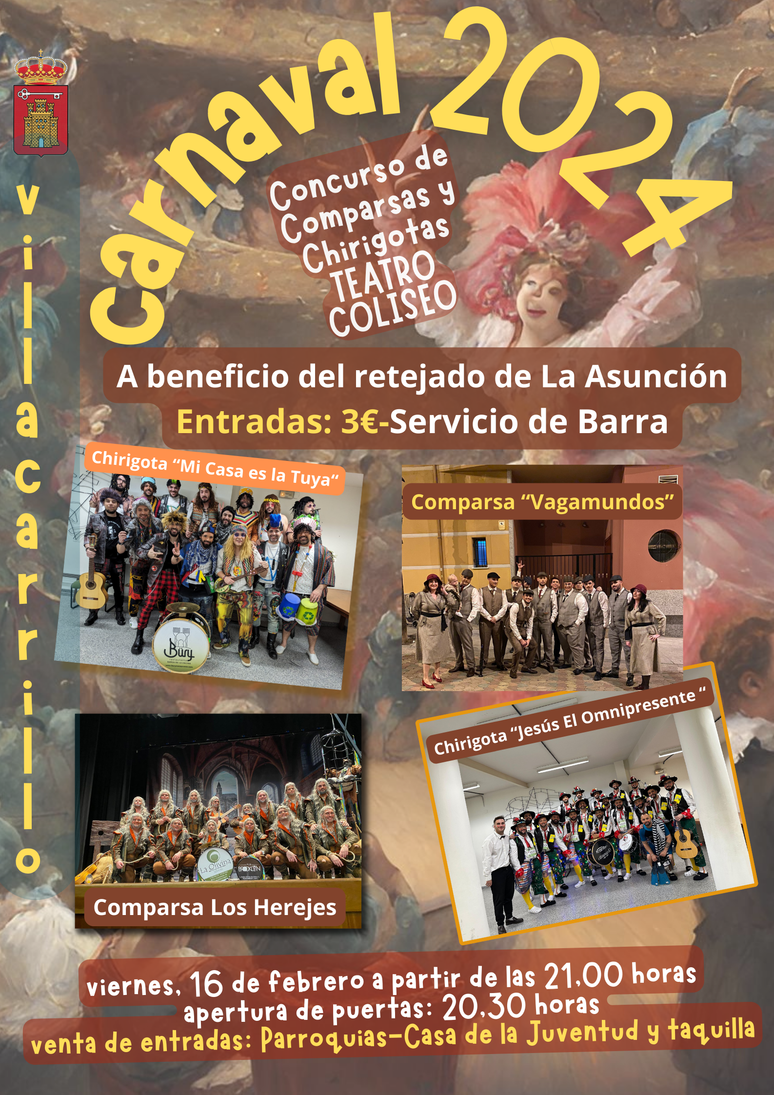 Cuatro agrupaciones de Carnaval participarán en el Concurso de Villacarrillo